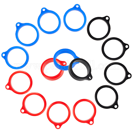 GORGECRAFT 66PCS 3 Colors Anti-Lost Silicone Rubber Rings 20mm Inner Diameter Lostproof O Rings Adjustable Necklace Holder Pendant for Necklace Lanyard Pens Device Keychains Office Supplies SIL-GF0001-45B-1