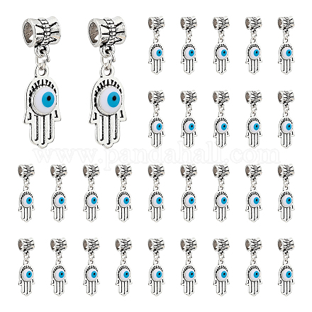 DICOSMETIC 30Pcs Antique Silver Plated Alloy European Dangle Charms FIND-DC0002-93-1