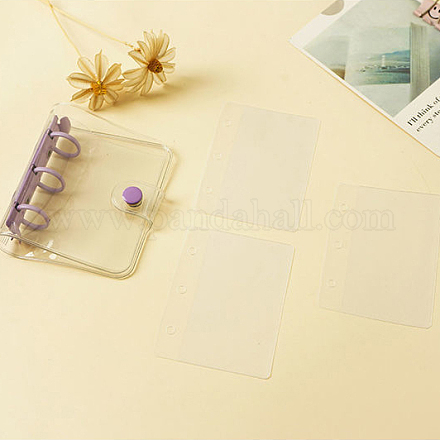 Mini reliure transparente en pvc à 3 anneau couvertures transparentes avec 80 feuilles de papier intérieur vierge ZXFQ-PW0001-122O-1