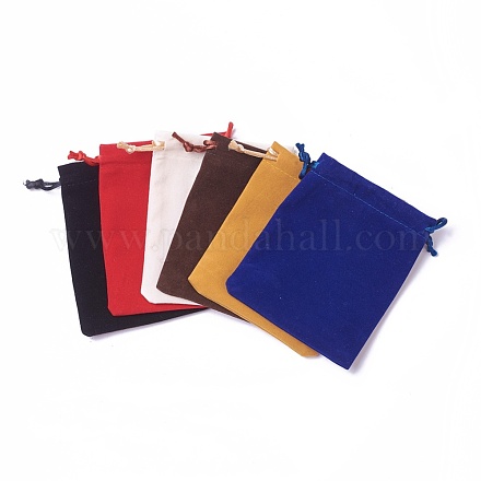 ビロードのパッキング袋  巾着袋  ミックスカラー  15~15.2x12~12.2cm TP-I002-12x15-M-1