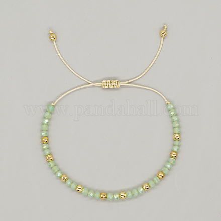Adjustable Glass Braided Bead Bracelets XA7539-2-1