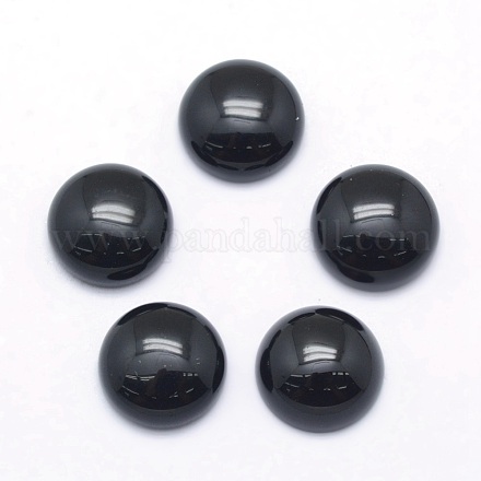 Cabochons de ágata negro naturales G-P393-R02-12mm-1