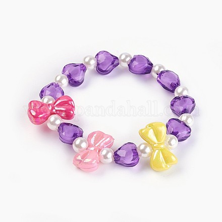 Acrylic Beads Kids Stretch Bracelets BJEW-JB03885-03-1