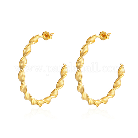 304 Stainless Steel Twist Ring Stud Earrings AB1696-2-1