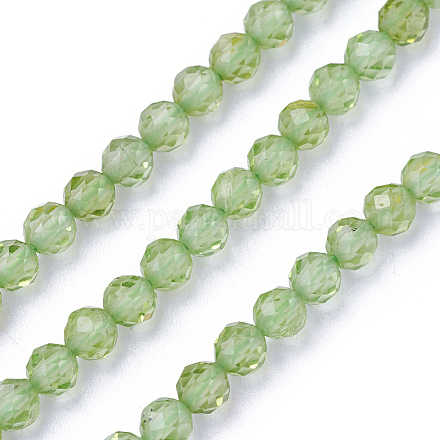 Chapelets de perles en péridot naturel G-F619-06-3mm-1