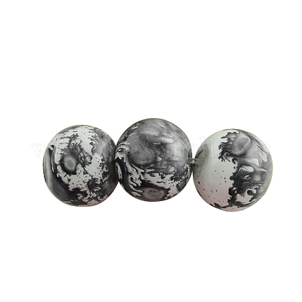 Perlas de vidrio redondas pintadas para hornear X-DGLA-S084-6mm-59-1