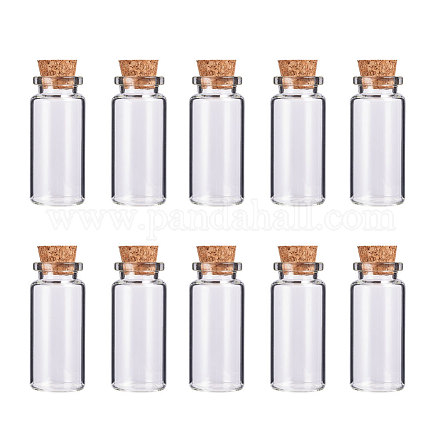 ガラスボトルビーズ瓶保存容器  コルク栓付き  ウィッシングボトル  透明  2.2x5cm  36個/セット CON-BC0004-74-1