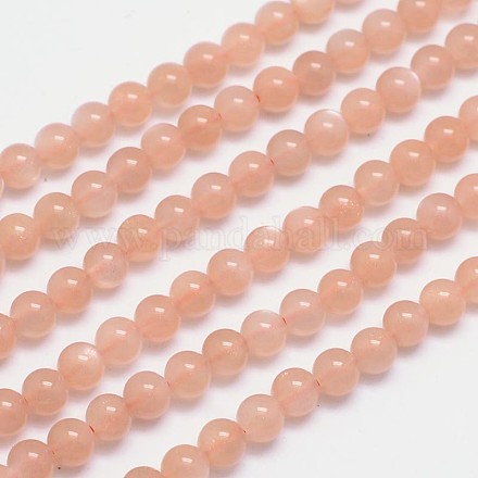 Natural Sunstone Round Beads Strands G-M261-12-1