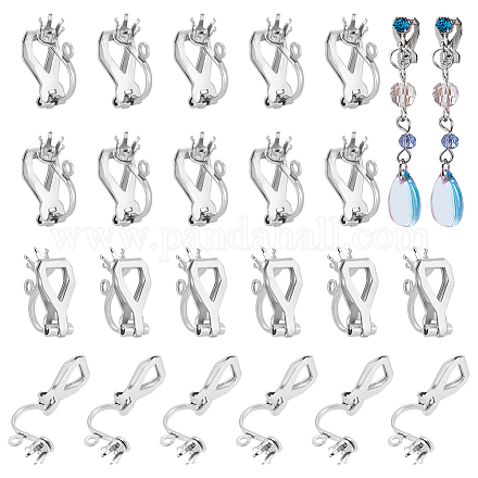 40 шт. фурнитура для сережек-клипс из нержавеющей стали 316 STAS-UN0063-37-1