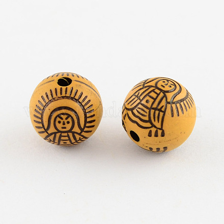 Perlas de acrílico de madera de imitación SACR-S031-10mm-01-1