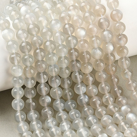 Натуральный белый лунный камень бисер пряди&nbsp;G-Z137-A01-6mm-1