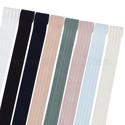 Fingerinspire 8 Yards 8 Farben flaches elastisches Gummiband aus Polyester OCOR-FG0001-16-1