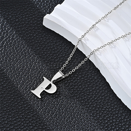 201 ожерелье с подвеской в виде инициала из нержавеющей стали с кристаллами и стразами FS-WG28760-10-1