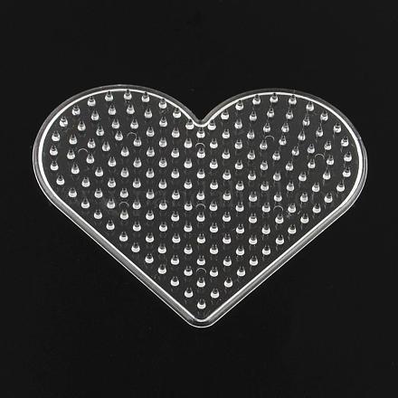 Coeur abc panneaux perforés en plastique utilisés pour les perles à repasser 5x5mm diy DIY-Q009-14-1
