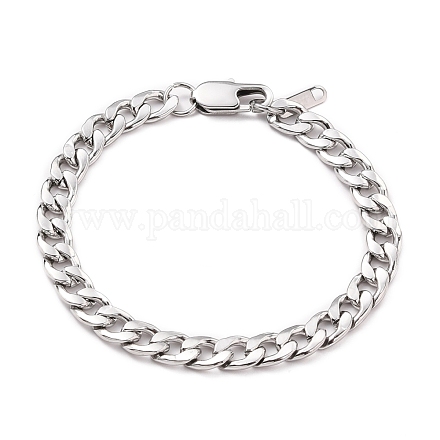 Bracelets de chaîne à maillons cubains en acier inoxydable à la mode pour femmes BJEW-JB05657-01-1