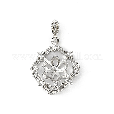 Латунные микро-паве прозрачные кубические цирконии европейские подвески-шармы KK-K297-58P-1