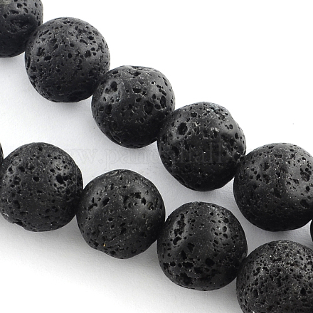 Fili di perle rotonde in pietra lavica naturale X-G-R285-12mm-06-1