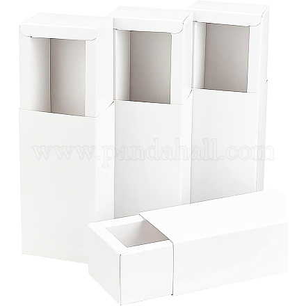 紙の厚紙箱  エッセンシャルオイルパッキングボックス  ギフト用の箱  長方形  ホワイト  10.3x5.35x3.6cm  内径：8.5x3.5x3.5のCM  展開：22.7x28x0.05cmと10.4x9x0.05cm  2個/セット CBOX-WH0003-16C-01-1