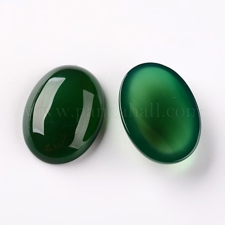 Oval Natural Onyx Green Agate Cabochons G-I171-18x25mm-09-1
