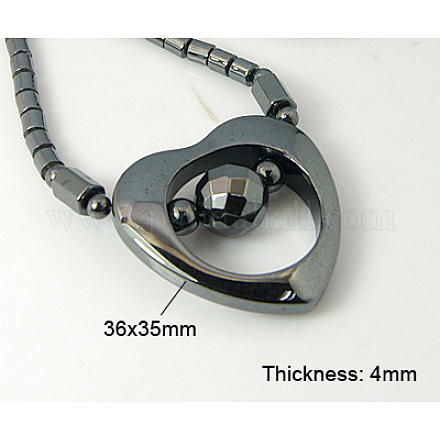 Unmagnetische synthetischen Hämatit Halsketten X-NJEW-Q226-1