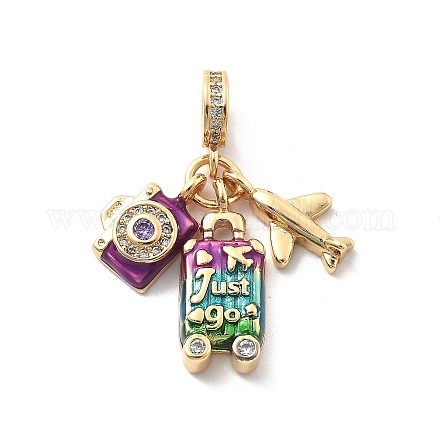 Стойка покрытие латунь прозрачный кубический цирконий европейские подвески-шармы KK-Q017-36G-1