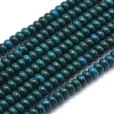 Chapelets de perles de chrysocolla naturelles teintées G-E507-12A-6mm-1