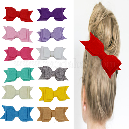 Non-Woven Fabrics Bowknot Alligator Hair Clips OHAR-Q093-M-1