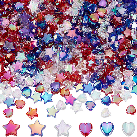 900 шт. 6 стиля наборы экологически чистых прозрачных акриловых бусин на тему Дня независимости MACR-SP0001-55-1