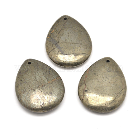 Larme pendentifs naturels en pyrite G-I125-35A-1