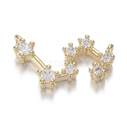 Кулоны из латуни с прозрачным фианитом ZIRC-F120-019G-07-1