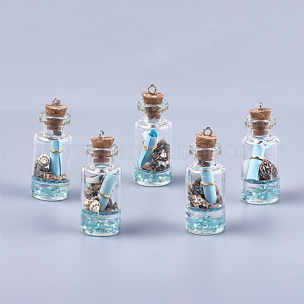 Decorazioni pendenti in vetro per bottiglie di auguri GLAA-S181-02B-1