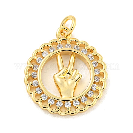 Латунные микропаве прозрачные подвески с фианитом KK-U007-01G-04-1