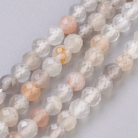 Chapelets de perles de sunstone naturelle naturelles G-F568-113-4mm-1