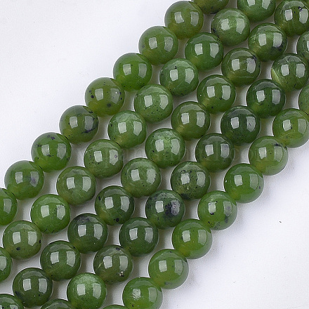 Brins de perles de jade canadien naturel G-S333-8mm-024-1