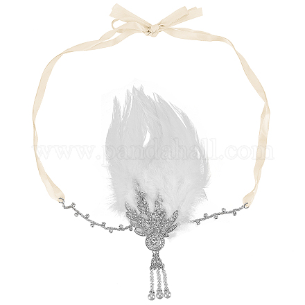 Feather Hippie Headband Floral Crown DIY-WH0321-41B-1