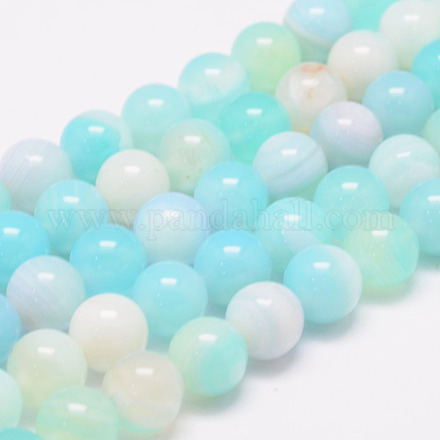 Chapelets de perles en agate rayée naturelle/agate à bandes X-G-K155-A-10mm-04-1