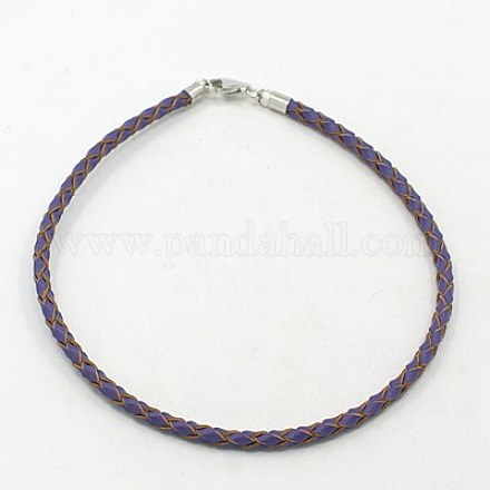Braided Leather Bracelet Makings BJEW-E193-3mm-20-1