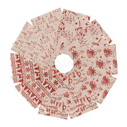 綿と麻のパウチ  巾着袋  キャンディラッパーギフトクリスマスパーティー用品  長方形  ミックスカラー  18x13cm  2個/カラー  5色  10個/セット ABAG-CJ0001-01-1