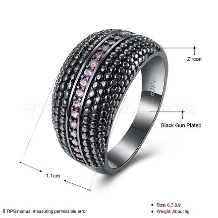 Latón de moda los anillos de dedo de óxido de circonio cúbico RJEW-BB20287-A-6-1