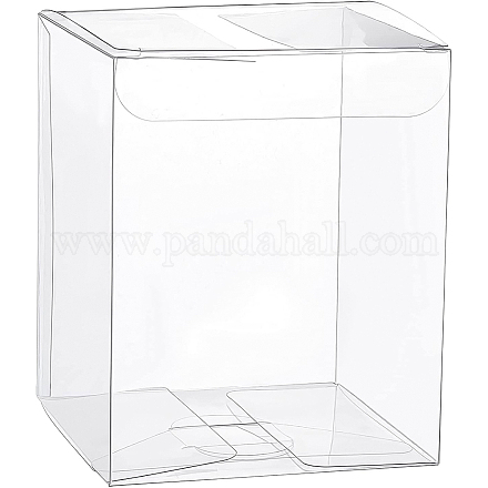 透明なPVCボックス  キャンディートリートギフトボックス  結婚披露宴のベビーシャワーの荷箱のため  長方形  透明  8x8x10cm CON-WH0076-93A-1