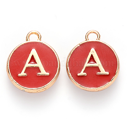 Golden Plated Alloy Enamel Charms ENAM-S118-03A-1