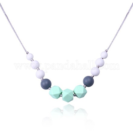 Collane di perline in silicone di moda NJEW-BB20646-1