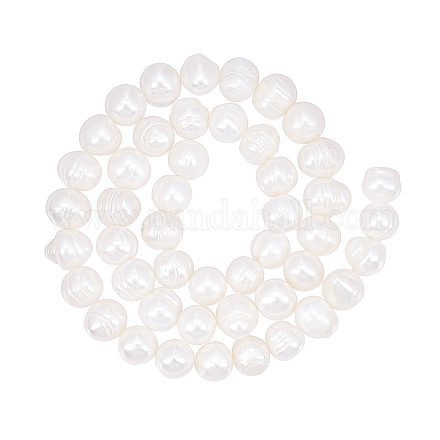 Chgcraft 2 fili di perle d'acqua dolce coltivate naturali perle di perle di forma di patata color conchiglia per la creazione di gioielli PEAR-CA0001-02-1