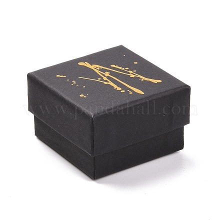 Cajas de embalaje de joyería de cartón estampado en caliente CON-B007-01A-1