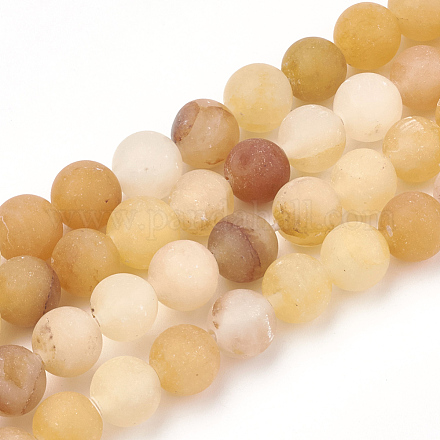 Natürliche gelbe Jade Perlen Stränge G-T106-245-1