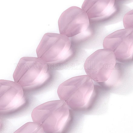 Brins de perles de verre dépoli transparent X-FGLA-S001-02G-1