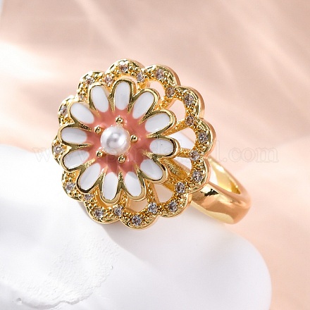 Dasiy вращающиеся открытые манжетные кольца для женщин RJEW-C118-06G-1