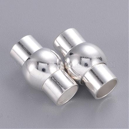 Silver Color Plated Lantern Brass Magnetic Clasps X-KK-G230-6mm-S-1