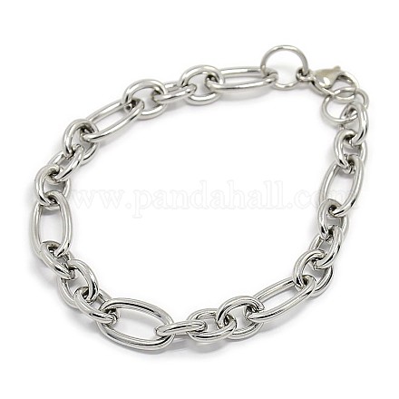 Fashionable 304 Stainless Steel Mother-son Chain Bracelets STAS-A028-B099P-1