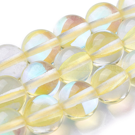 Chapelets de perles en pierre de lune synthétique G-F143-12mm-13-1